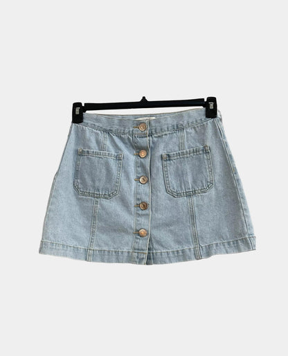 Women Solid A-line Blue Skirt
