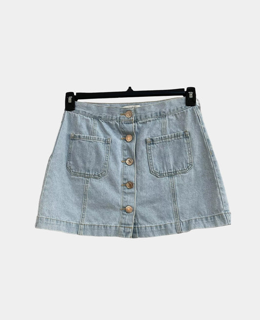 Women Solid A-line Blue Skirt