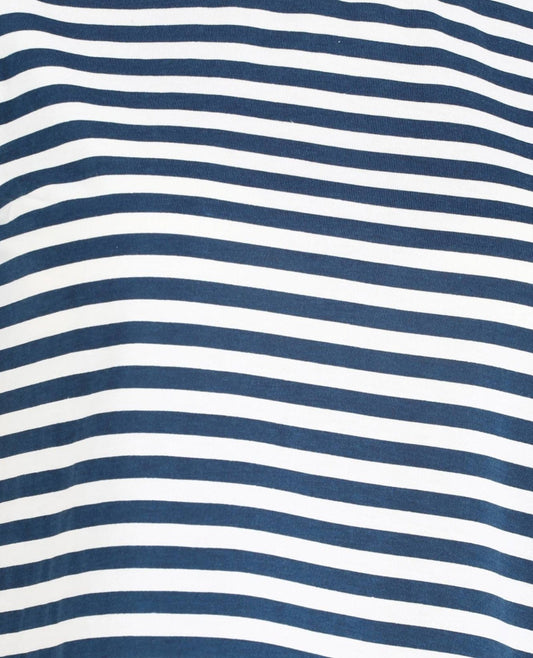 Round Neck Cotton Blend Blue T-Shirt